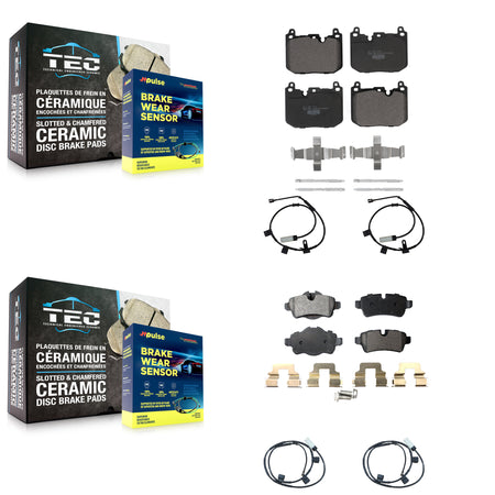 Front Rear Ceramic Disc Brake Pads And Wear Sensors Kit For Mini Cooper KTW-100477
