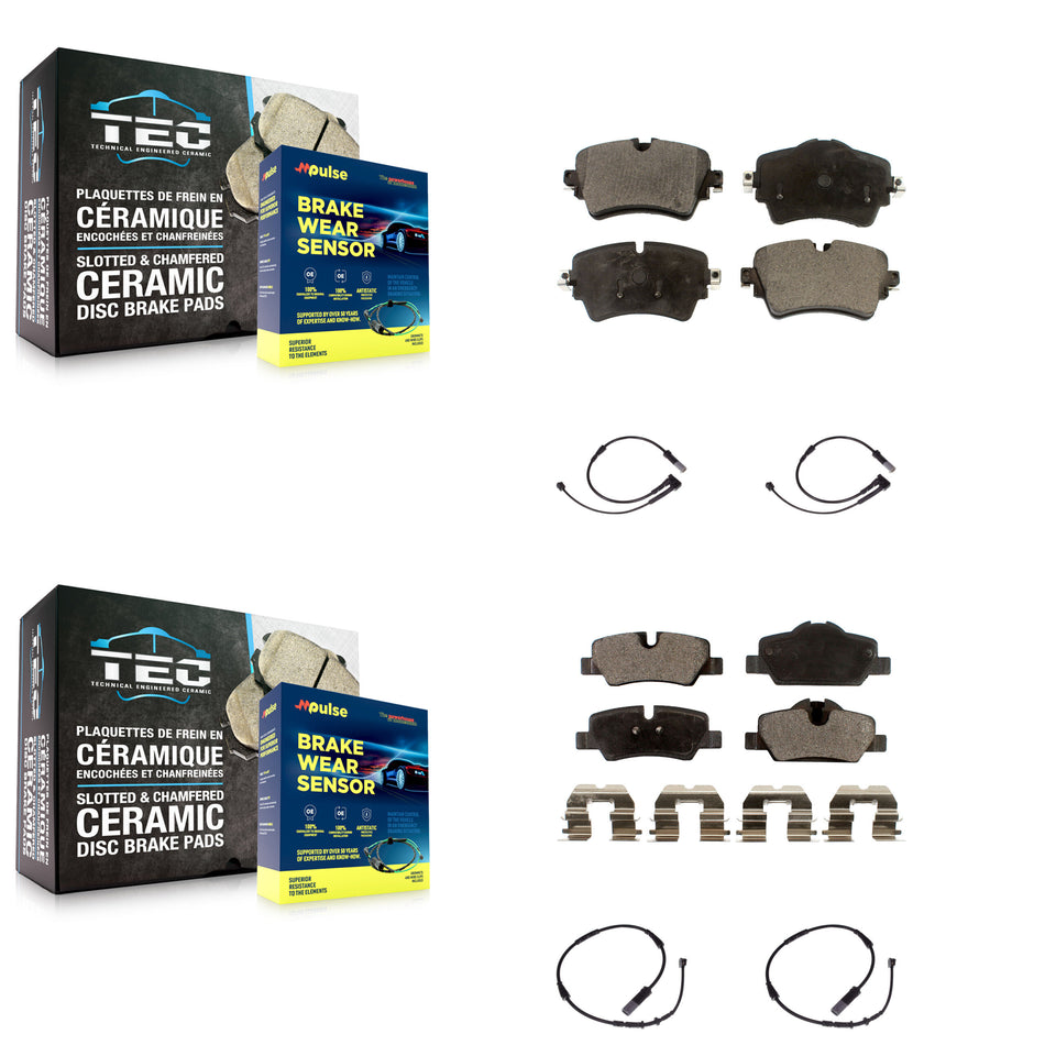 Front Rear Ceramic Disc Brake Pads And Wear Sensors Kit For Mini Cooper KTW-100478