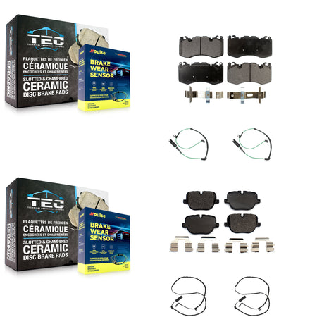 Front Rear Ceramic Disc Brake Pads And Wear Sensors Kit For Land Rover Range KTW-100483