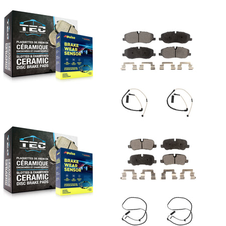 Front Rear Ceramic Disc Brake Pads And Wear Sensors Kit For Land Rover Range KTW-100485
