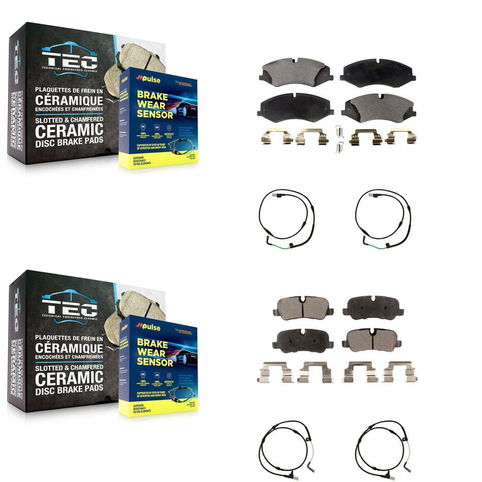 Front Rear Ceramic Disc Brake Pads And Wear Sensors Kit For Land Rover LR4 KTW-100492