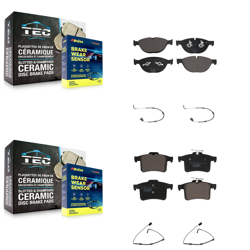 Front Rear Ceramic Disc Brake Pads And Wear Sensor Kit For Jaguar XJ XJR From VIN #V90866 KTW-100495
