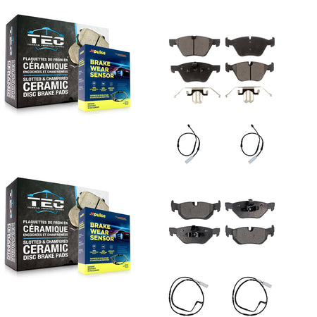 Front Rear Ceramic Disc Brake Pads And Wear Sensors Kit For BMW 128i 3.0L KTW-100505