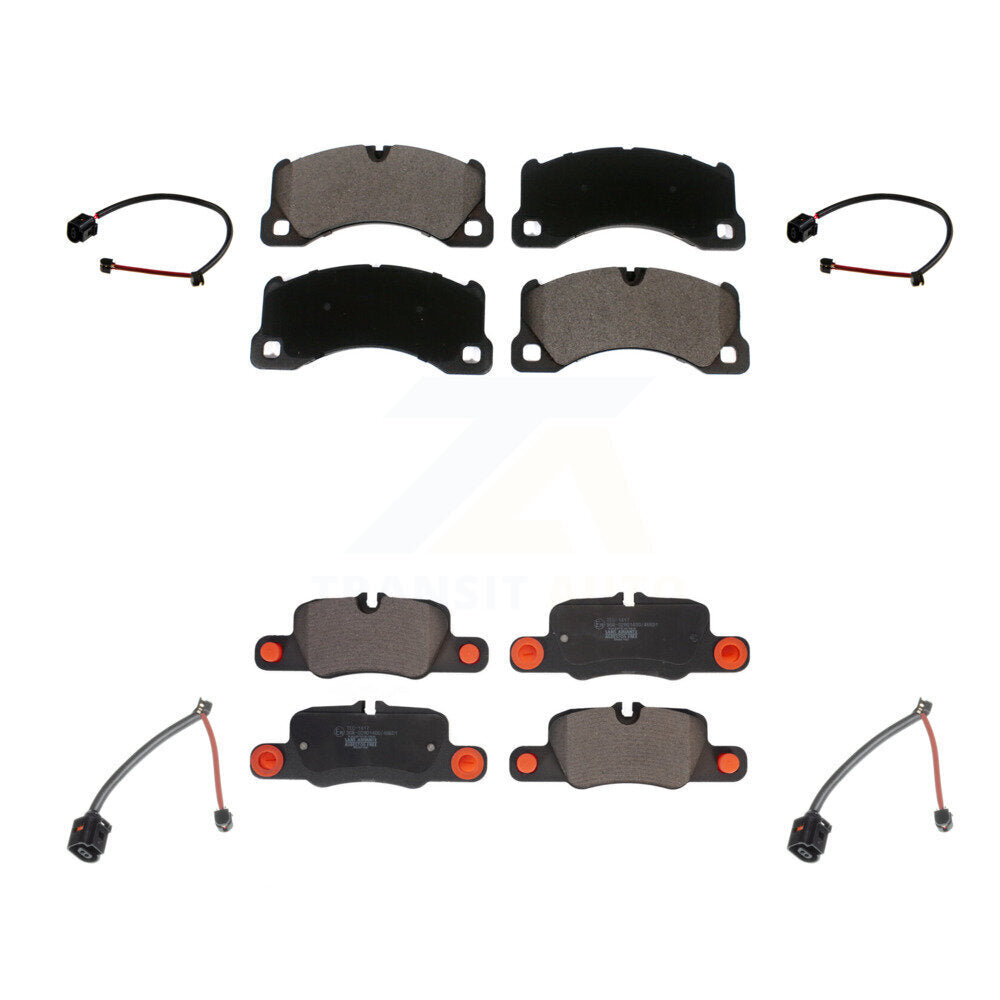Front Rear Ceramic Brake Pad Wear Sensor Kit For 2010 Porsche Panamera with Rotor KTW-100518