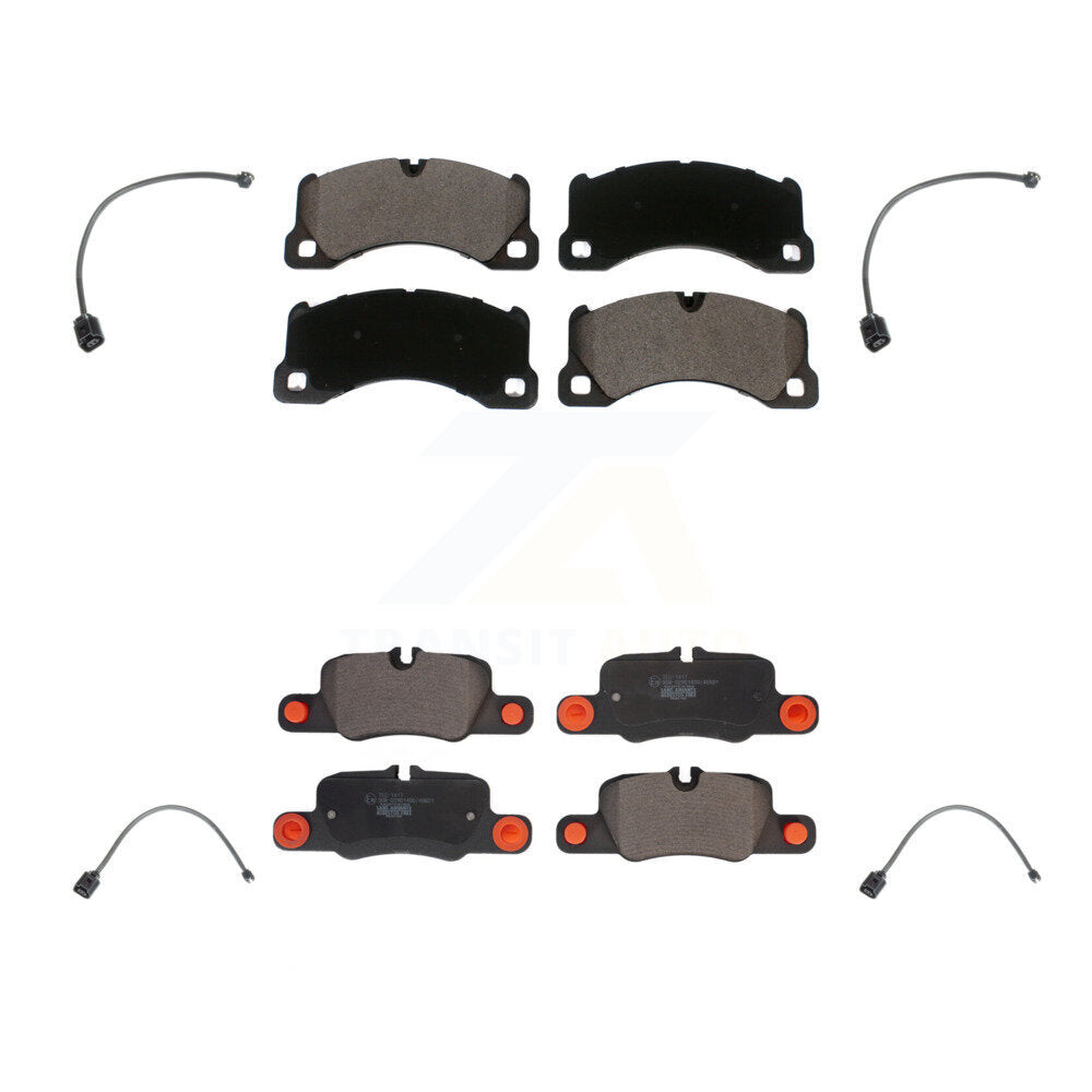 Front Rear Ceramic Brake Pads Wear Sensor Kit For 2012-2016 Porsche Panamera with Harness KTW-100520