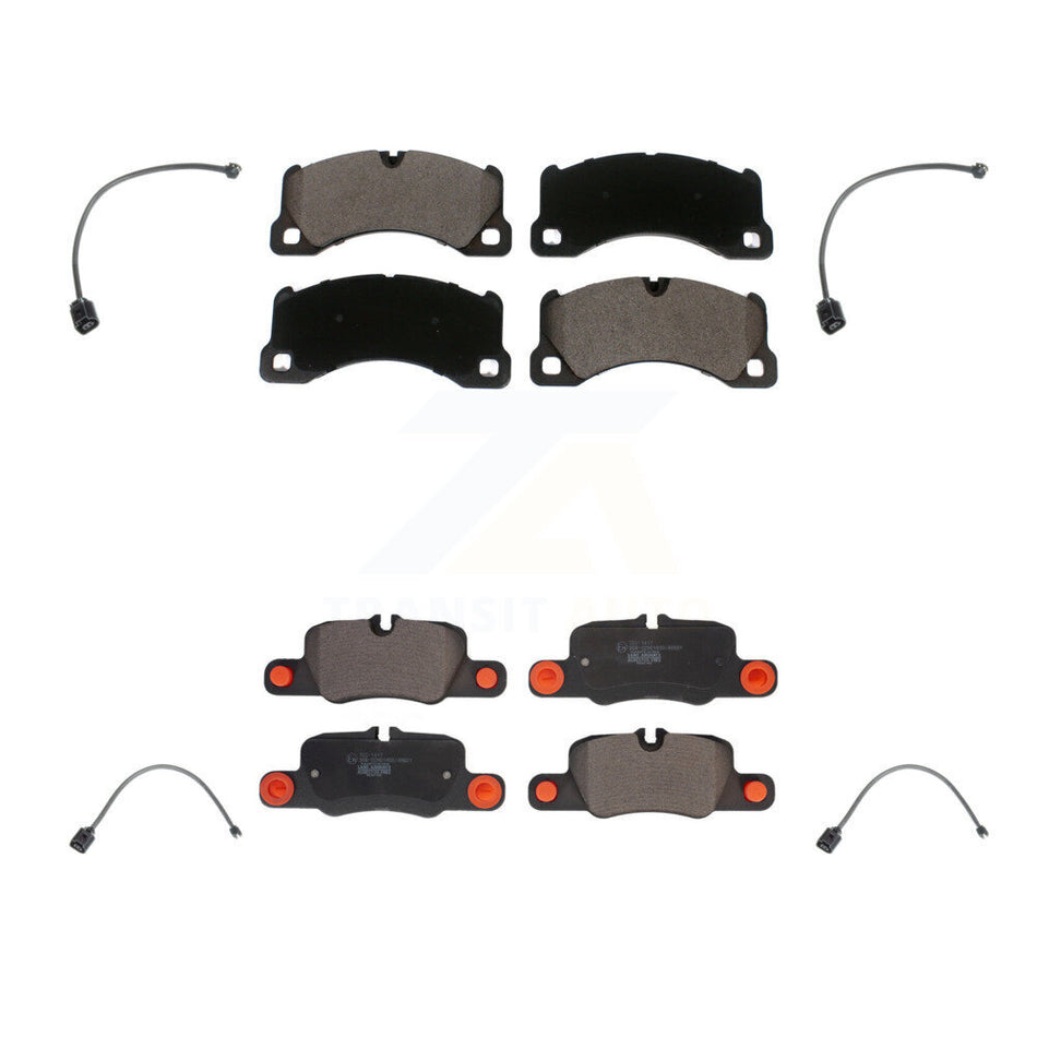 Front Rear Ceramic Brake Pads Wear Sensor Kit For 2012-2016 Porsche Panamera with Harness KTW-100520