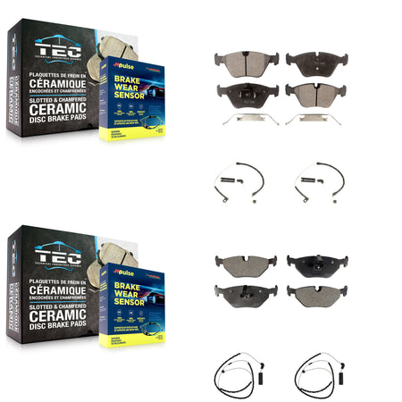 Front Rear Ceramic Disc Brake Pads And Wear Sensors Kit For BMW Z4 KTW-100524