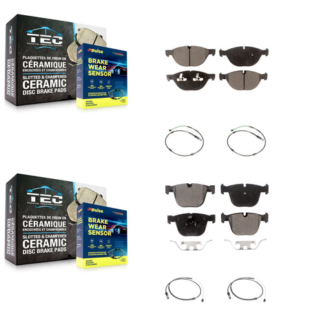 Front Rear Ceramic Disc Brake Pads And Wear Sensors Kit For BMW X5 X6 xDrive50i with 4.4L KTW-100532