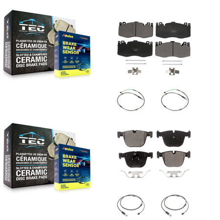 Front Rear Ceramic Disc Brake Pads And Wear Sensors Kit For BMW X6 M with 4.4L KTW-100536