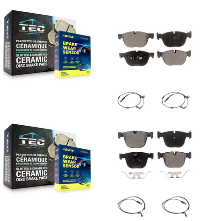 Front Rear Ceramic Disc Brake Pads And Wear Sensors Kit For BMW X5 X6 KTW-100541