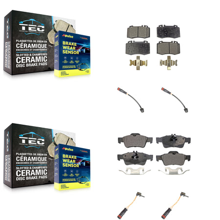 Front Rear Ceramic Brake Pad & Wear Sensor Kit For Mercedes-Benz SL500 with Sport Package KTW-100563