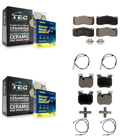 Front Rear Ceramic Disc Brake Pads And Wear Sensors Kit For BMW 135i 3.0L KTW-100571