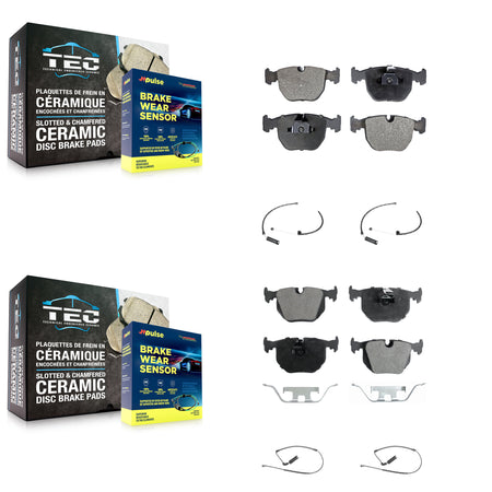 Front Rear Ceramic Disc Brake Pads And Wear Sensors Kit For BMW X5 KTW-100577