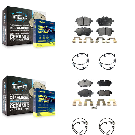 Front Rear Ceramic Disc Brake Pads And Wear Sensors Kit For Mini Cooper KTW-100593