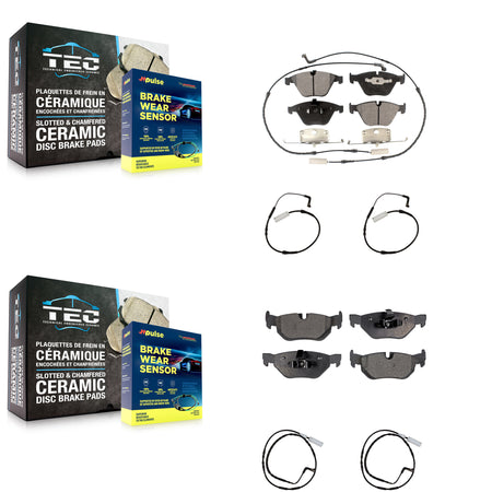 Front Rear Ceramic Disc Brake Pads And Extra Wear Sensors Kit For BMW 323i 328i KTW-100597