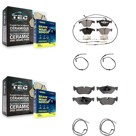 Front Rear Ceramic Disc Brake Pads And Extra Wear Sensors Kit For BMW 328i 323i KTW-100605