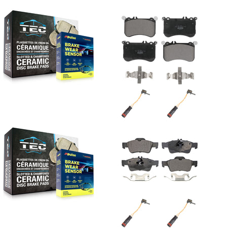 Front Rear Ceramic Disc Brake Pads And Wear Sensors Kit For Mercedes-Benz CLS550 E550 KTW-100618