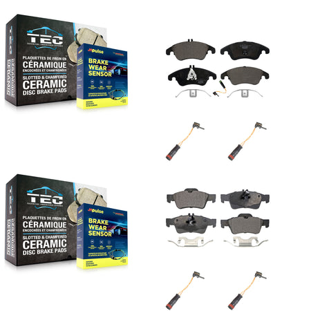 Front Rear Ceramic Brake Pad And Extra Wear Sensor Kit For Mercedes-Benz E350 E250 CLS400 KTW-100619