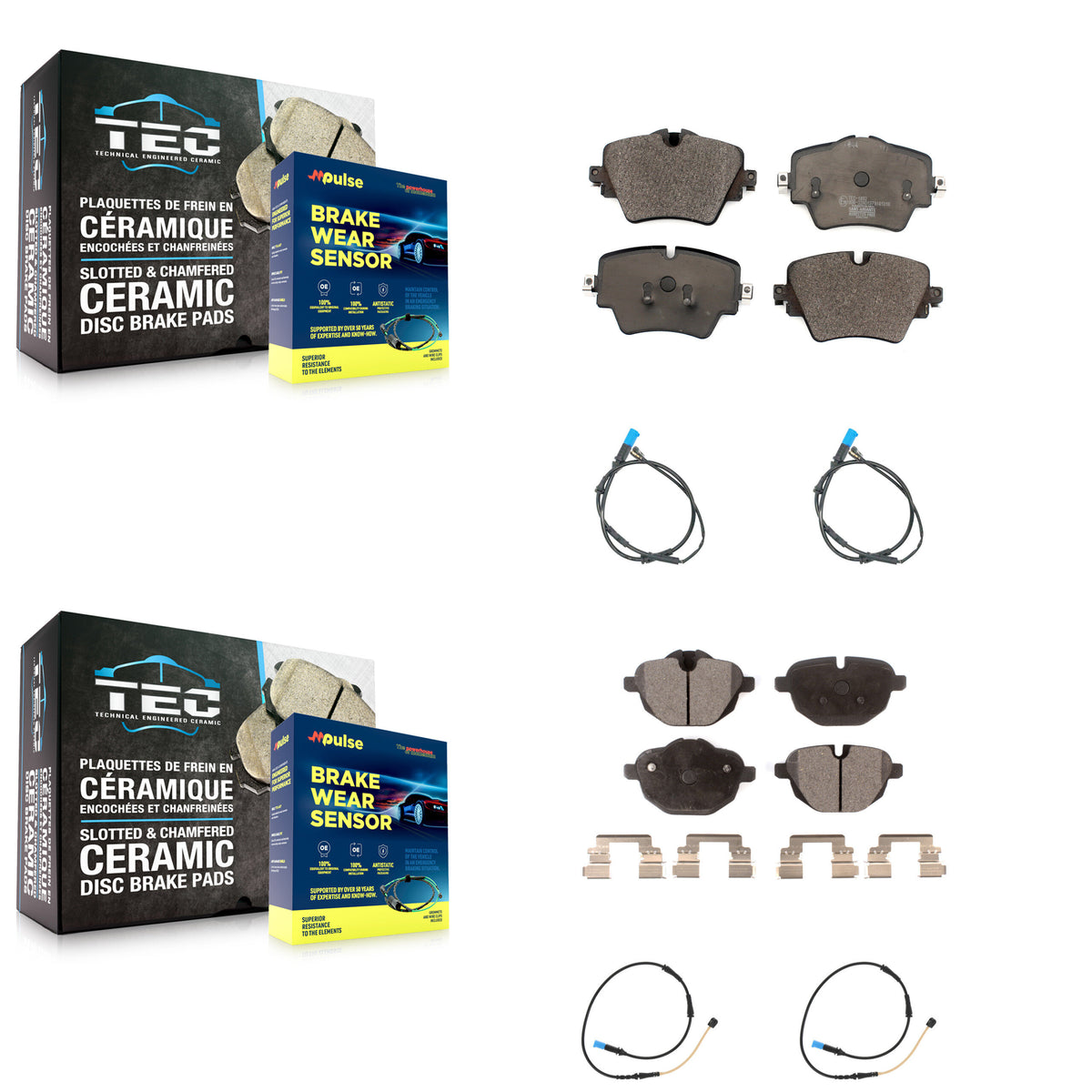 Front Rear Ceramic Disc Brake Pads And Wear Sensors Kit For BMW X4 KTW-100632