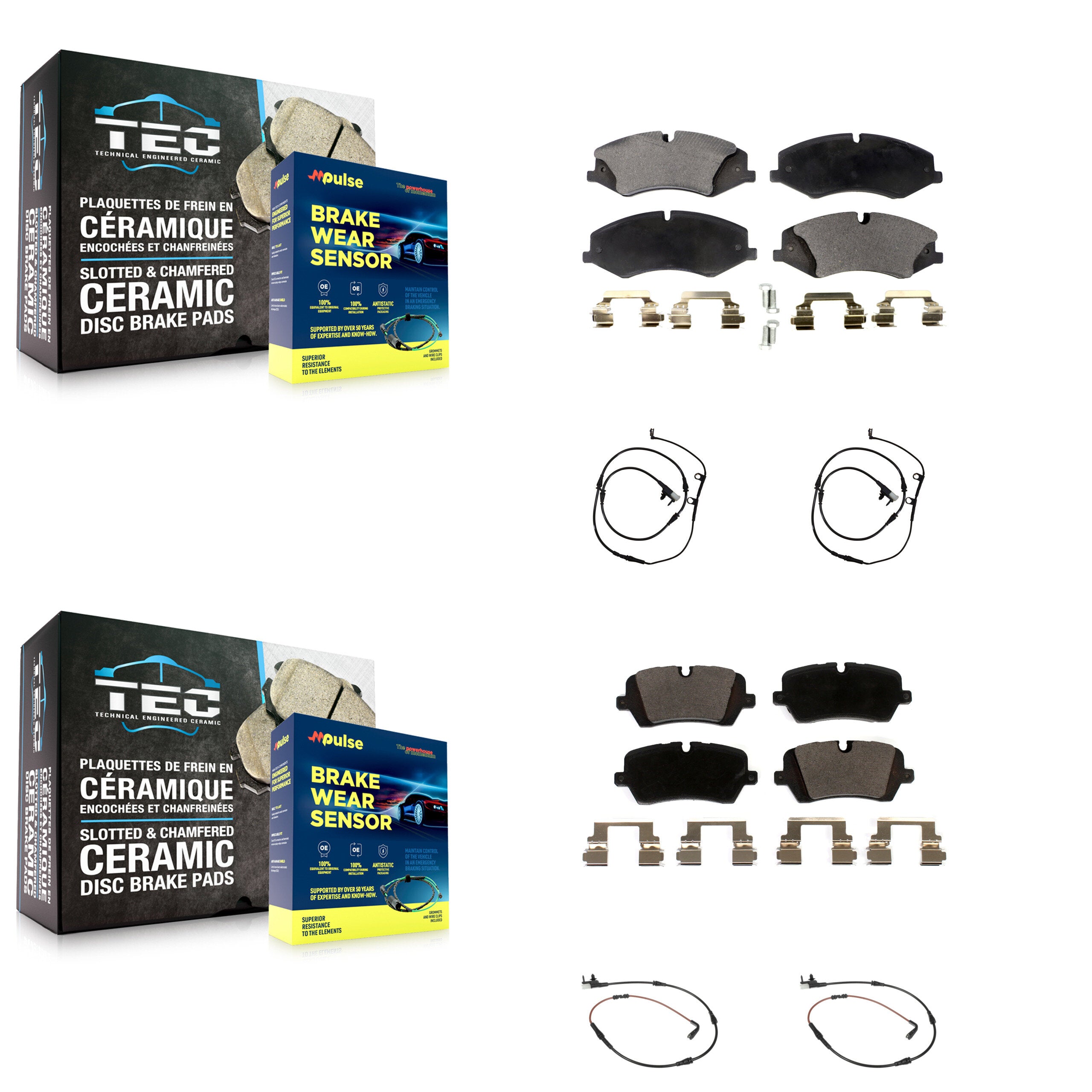 Front Rear Ceramic Brake Pad Wear Sensor Kit For Land Rover Range Sport with Brembo KTW-100648