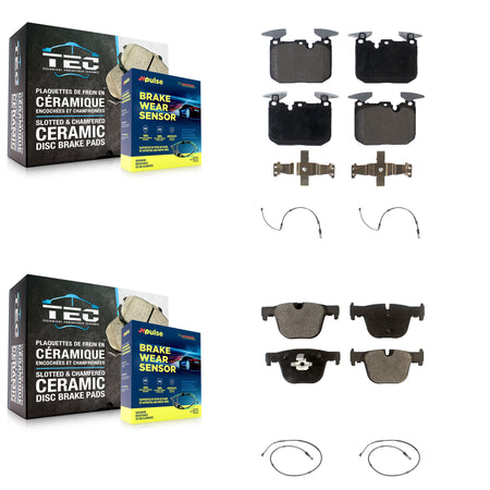 Front Rear Ceramic Brake Pads Wear Sensor Kit For BMW 340i xDrive 435i 440i Gran Coupe GT KTW-100650
