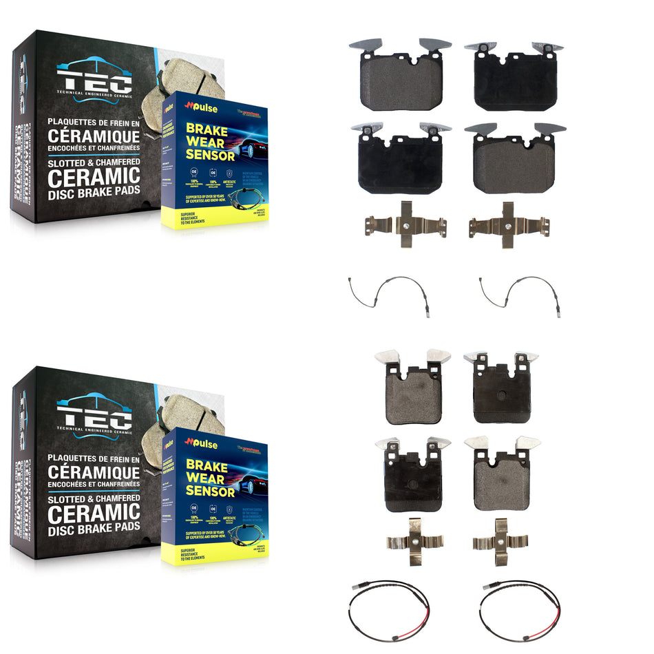 Front Rear Ceramic Disc Brake Pads And Wear Sensors Kit For BMW M3 M2 KTW-100654