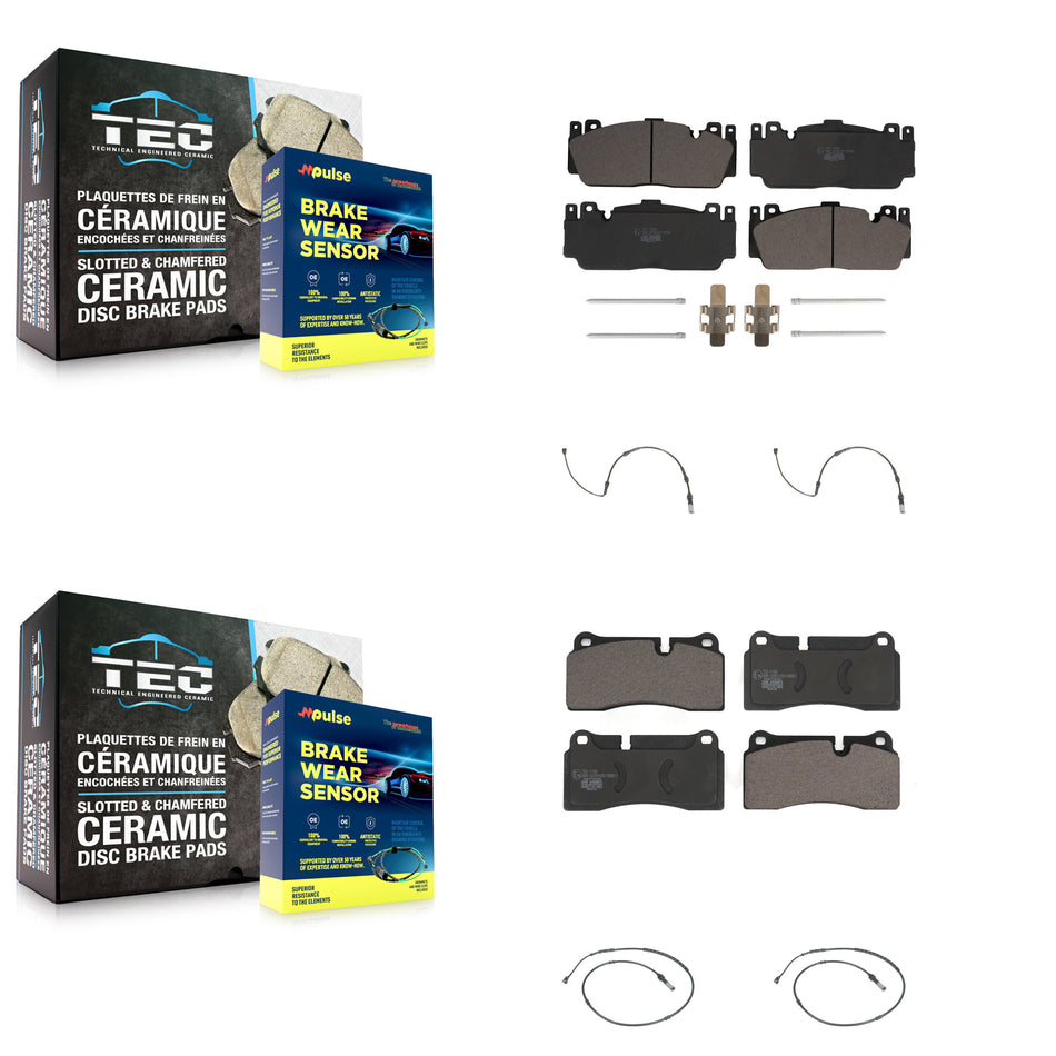 Front Rear Ceramic Brake Pad And Wear Sensor Kit For BMW M2 With Composite Brakes KTW-100656