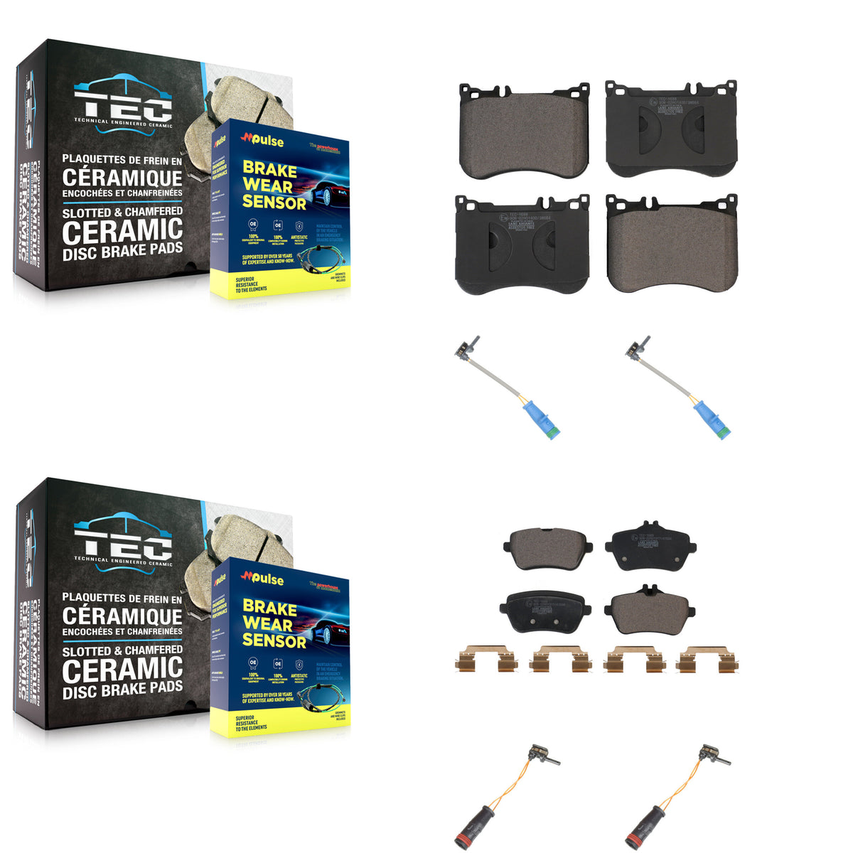 Front Rear Ceramic Brake Pad And Wear Sensor Kit For Mercedes-Benz S550 S560 S450 Maybach KTW-100658
