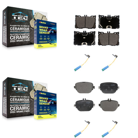 Front Rear Ceramic Brake Pad & Wear Sensor Kit For Mercedes-Benz E400 E450 E43 AMG CLS450 KTW-100679