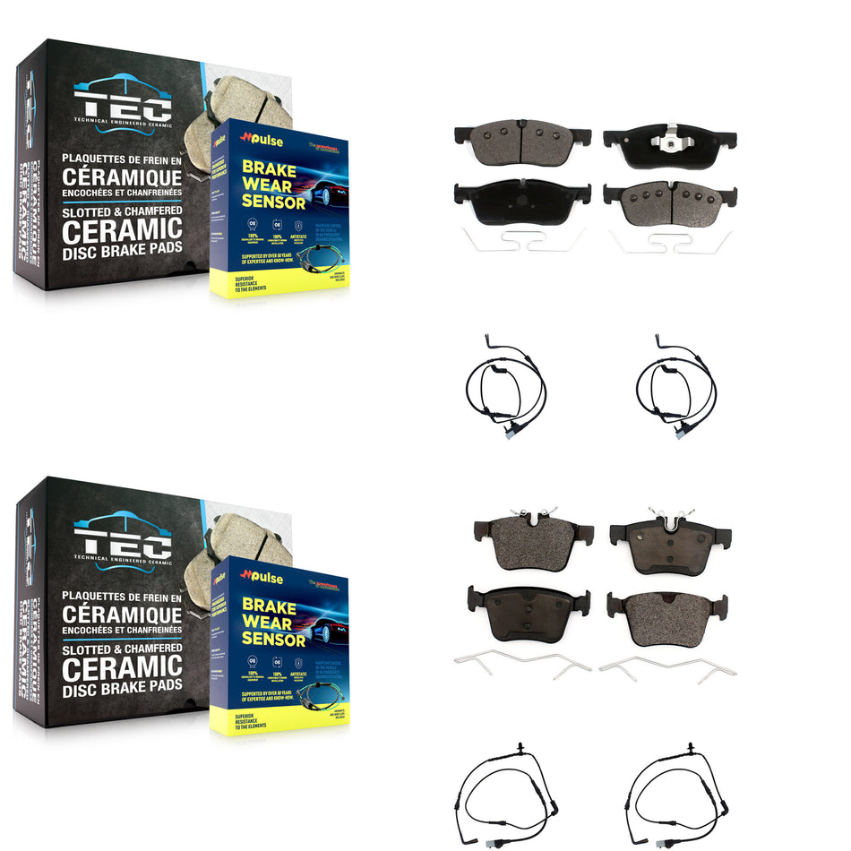 Front Rear Ceramic Disc Brake Pads And Wear Sensors Kit For Land Rover Range Evoque KTW-100684