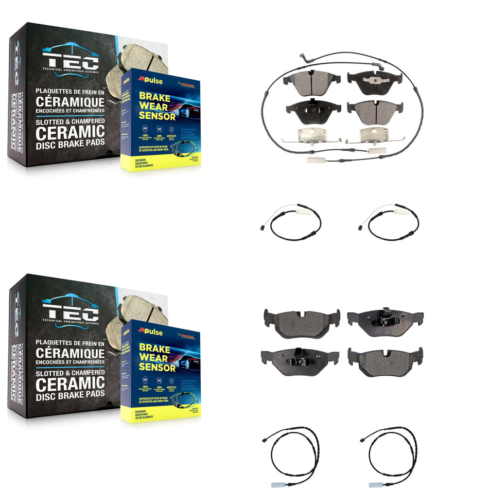 Front Rear Ceramic Disc Brake Pads And Extra Wear Sensors Kit For BMW 328i xDrive KTW-100688