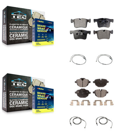 Front Rear Ceramic Disc Brake Pads And Wear Sensors Kit For BMW X3 X4 KTW-100696