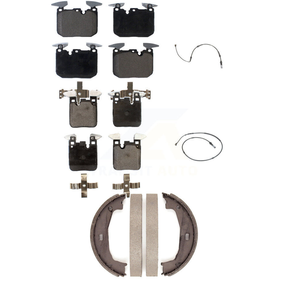 Front Rear Ceramic Disc Brake Pads And Wear Sensors Kit (5Pc) For BMW M240i xDrive M235i KTW-100746