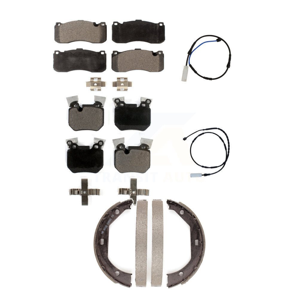 Front Rear Ceramic Disc Brake Pads And Wear Sensors Kit (5Pc) For BMW 135i 3.0L KTW-100771