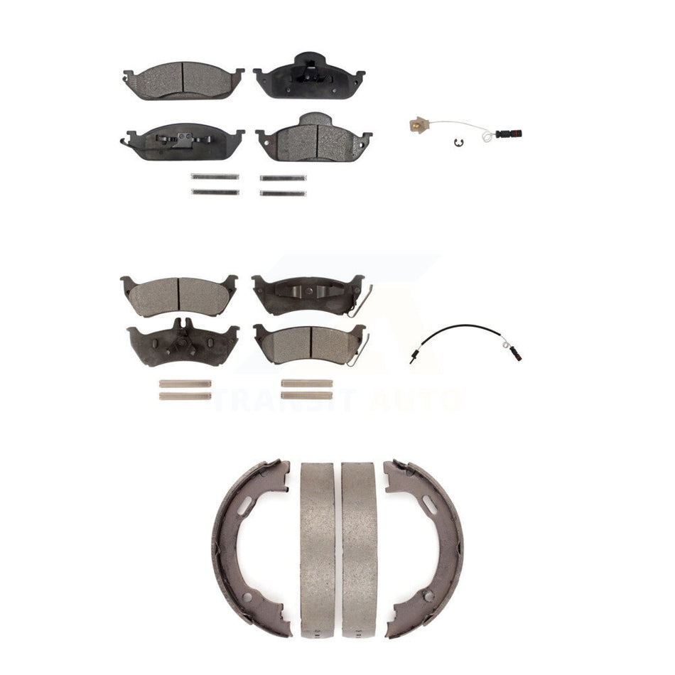 Front Rear Ceramic Brake Pads & Wear Sensor Kit (5Pc) For Mercedes-Benz ML320 ML350 ML430 KTW-100783