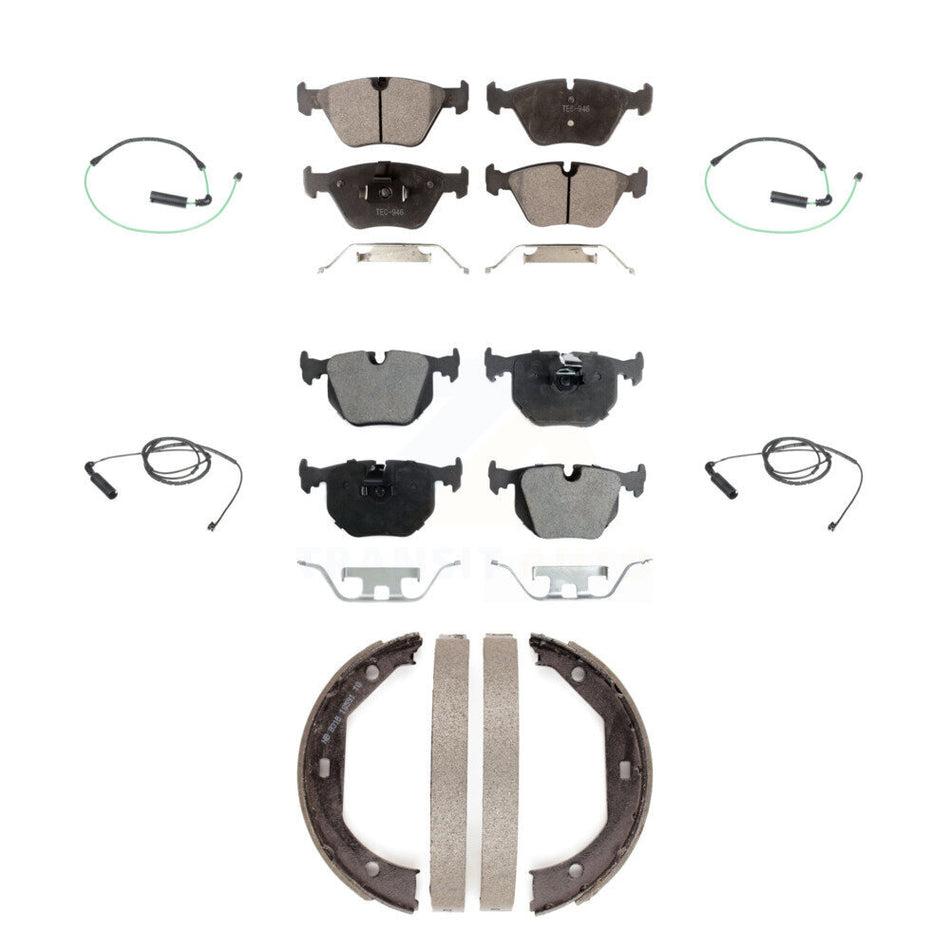 Front Rear Ceramic Disc Brake Pad And Wear Sensor Kit (7Pc) For BMW 330Ci 330i 330xi 3.0L KTW-100787