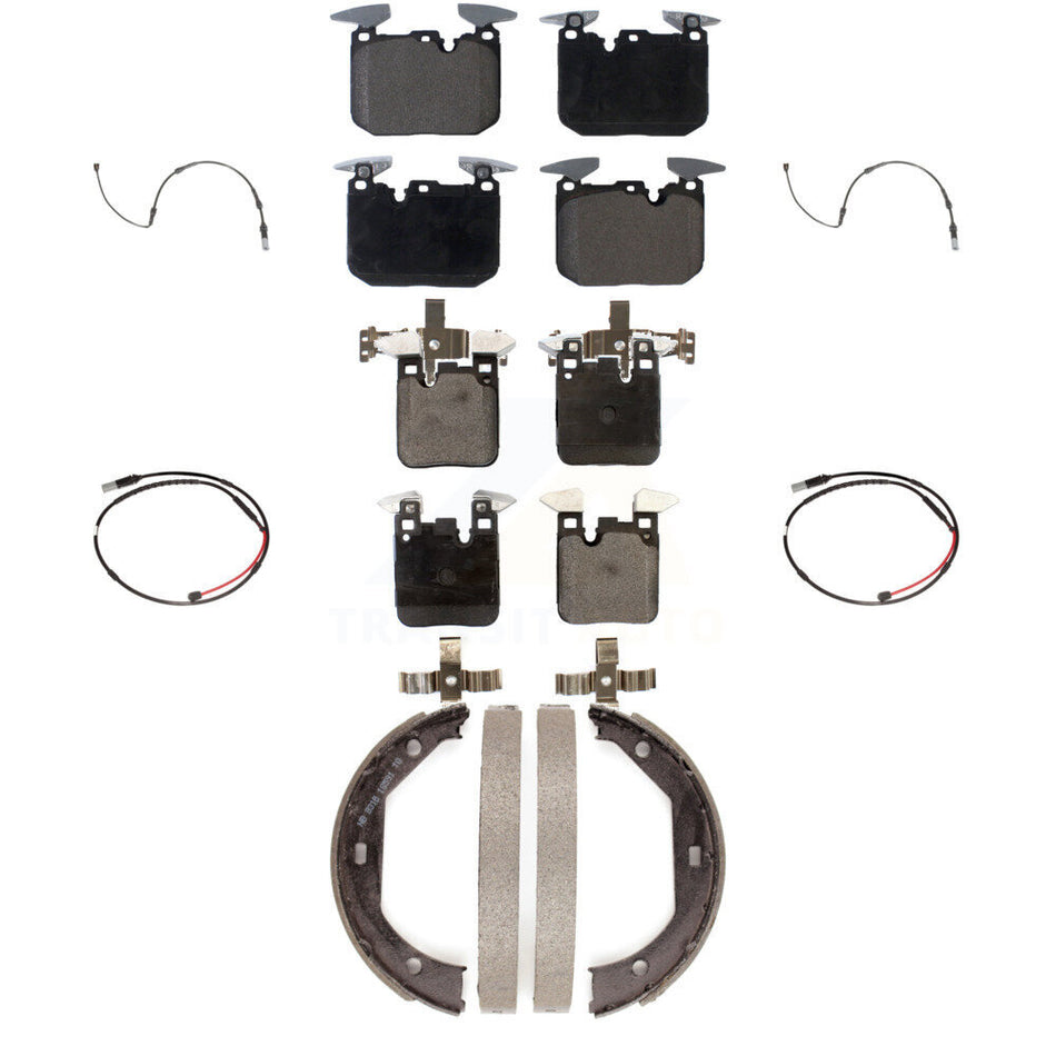 Front Rear Ceramic Disc Brake Pads And Wear Sensors Kit (7Pc) For BMW M3 M2 KTW-100806