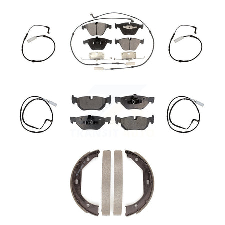 Front Rear Ceramic Disc Brake Pads And Extra Wear Sensors Kit (7Pc) For BMW 328i KTW-100816