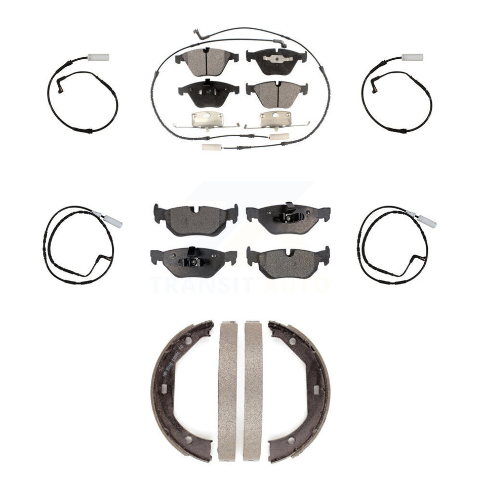 Front Rear Ceramic Disc Brake Pads And Extra Wear Sensors Kit (7Pc) For BMW 328i KTW-100817