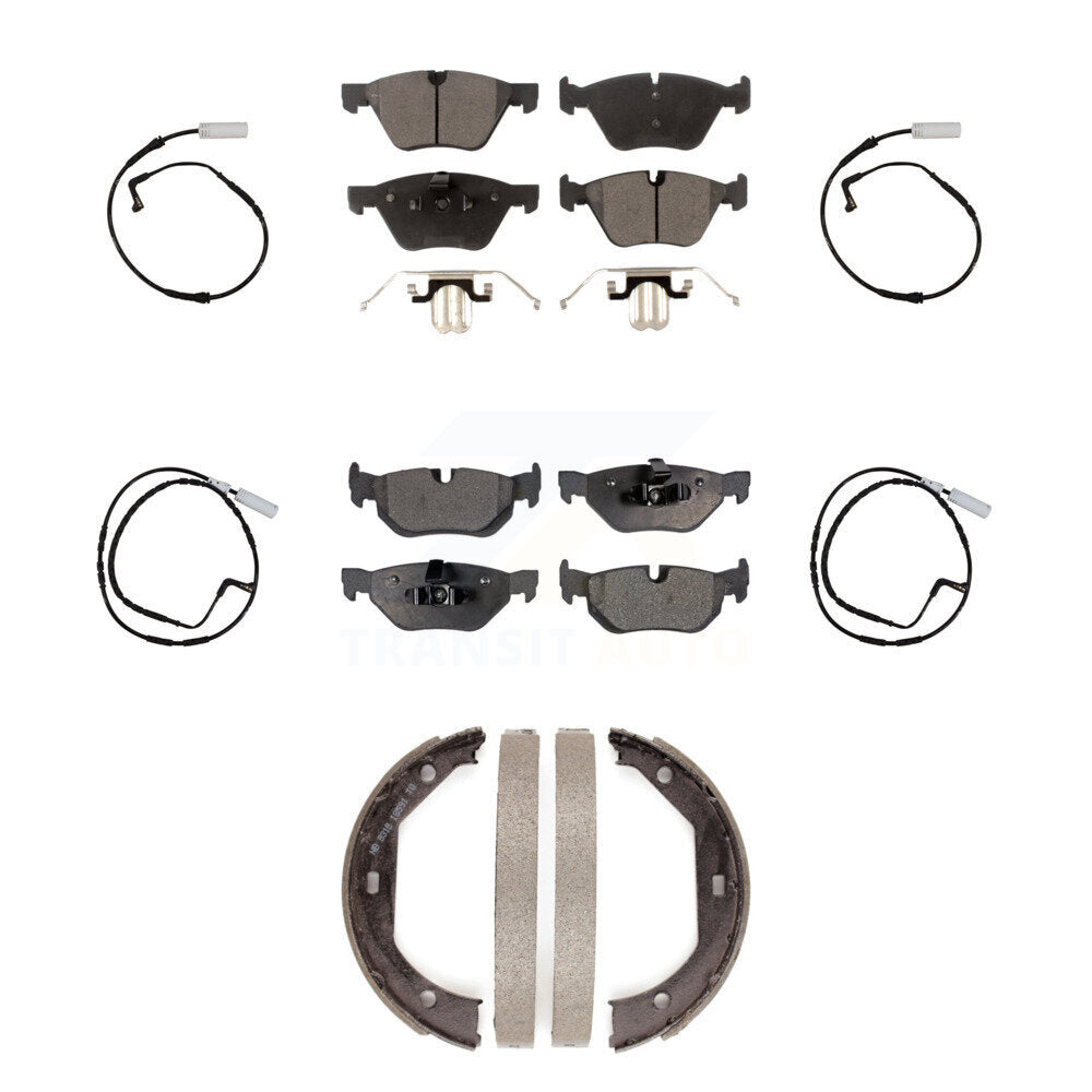 Front Rear Ceramic Disc Brake Pad Wear Sensor Kit (7Pc) For 2007 BMW 328i Wagon with 3.0L KTW-100819