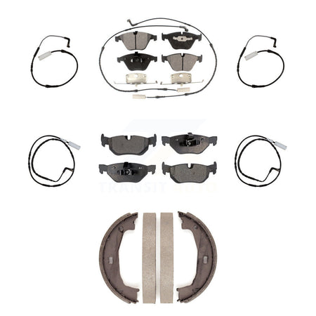 Front Rear Ceramic Disc Brake Pads And Extra Wear Sensors Kit (7Pc) For BMW 323i 328i KTW-100823