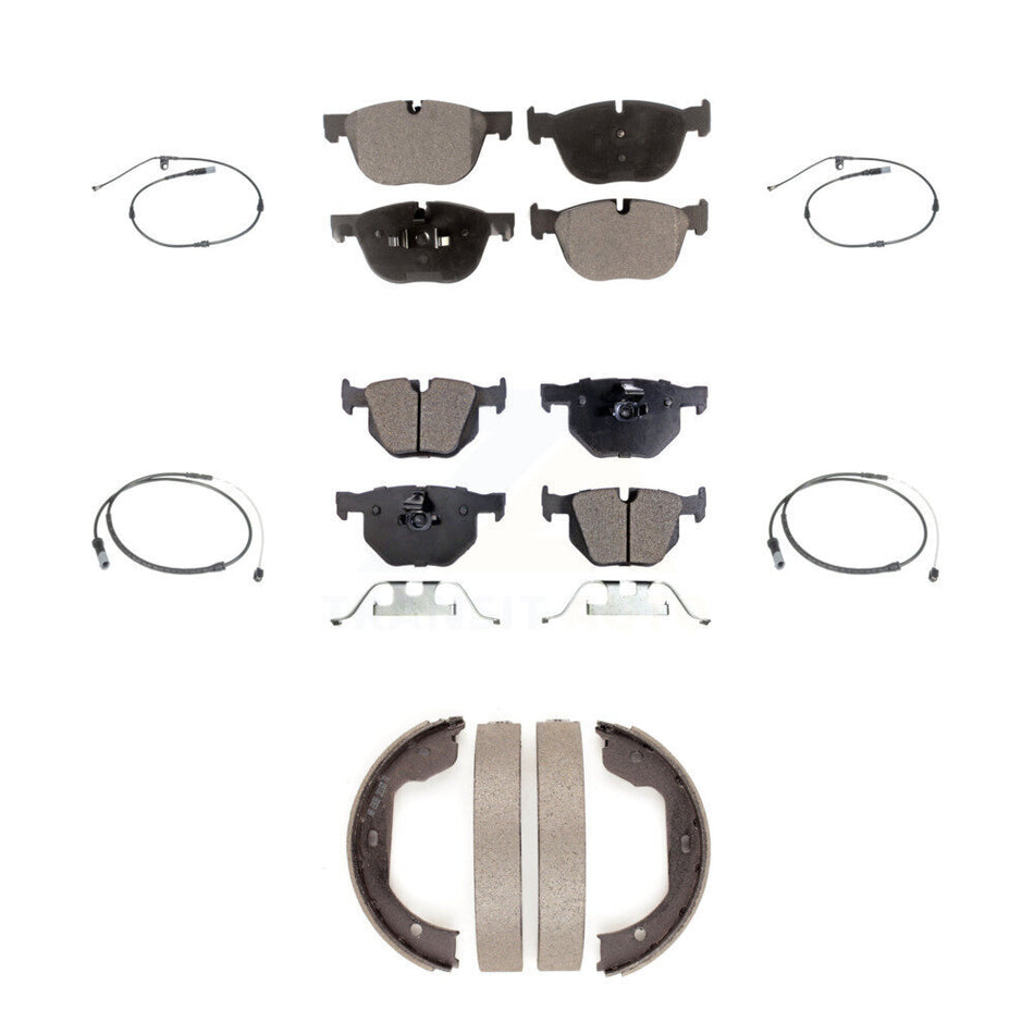 Front Rear Ceramic Disc Brake Pads And Wear Sensors Kit (7Pc) For BMW X5 X6 KTW-100830