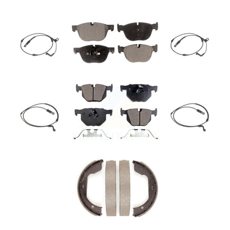 Front Rear Ceramic Disc Brake Pads And Wear Sensors Kit (7Pc) For BMW X5 X6 KTW-100845