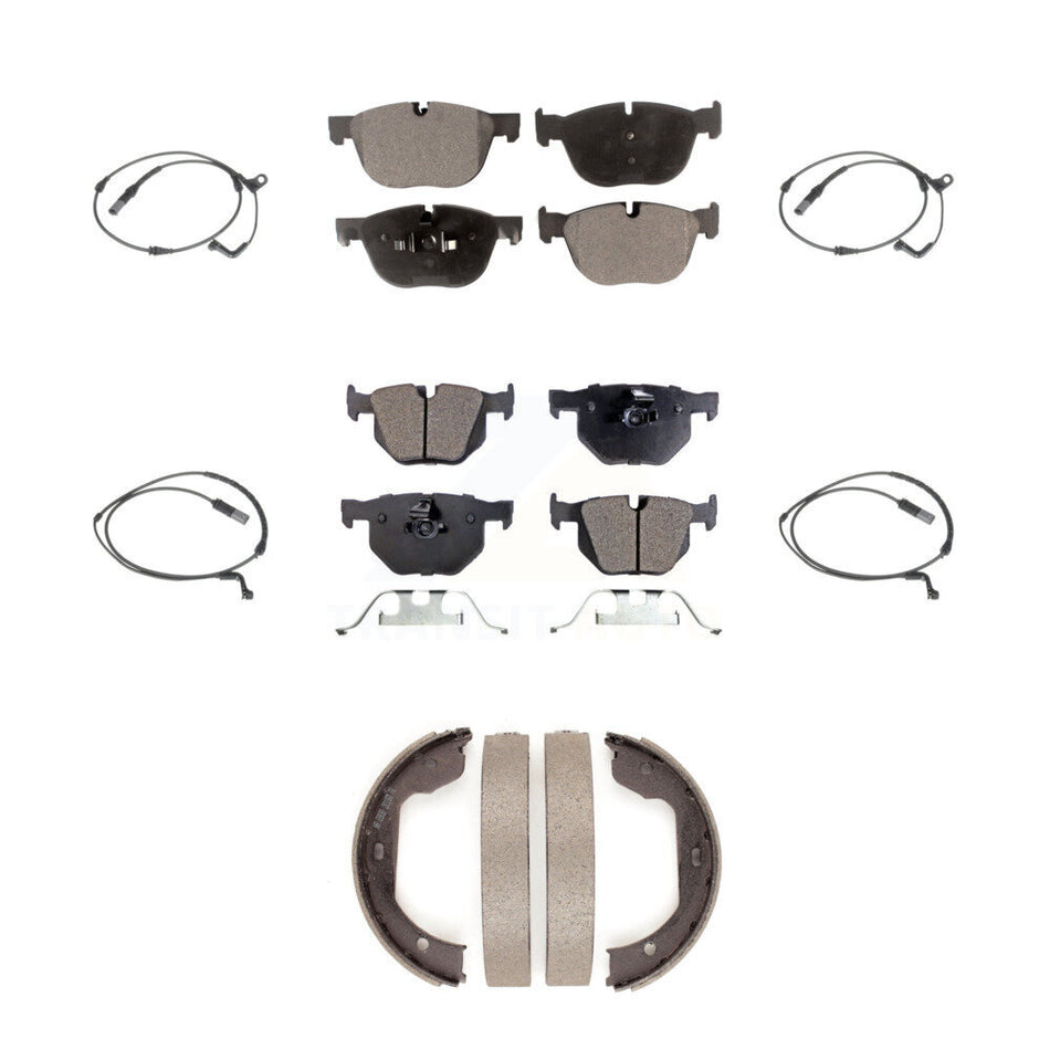Front Rear Ceramic Disc Brake Pads And Wear Sensors Kit (7Pc) For BMW X5 X6 KTW-100845