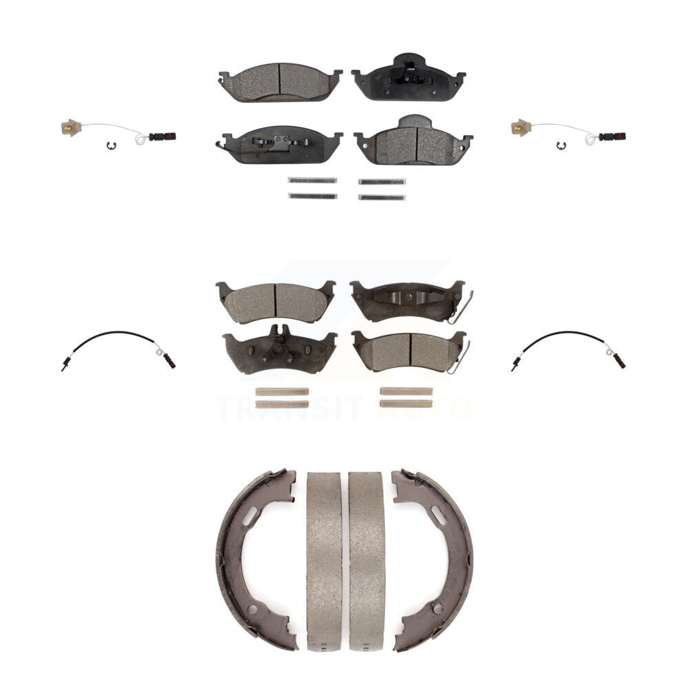 Front Rear Ceramic Brake Pads & Wear Sensor Kit (7Pc) For Mercedes-Benz ML320 ML350 ML430 KTW-100859