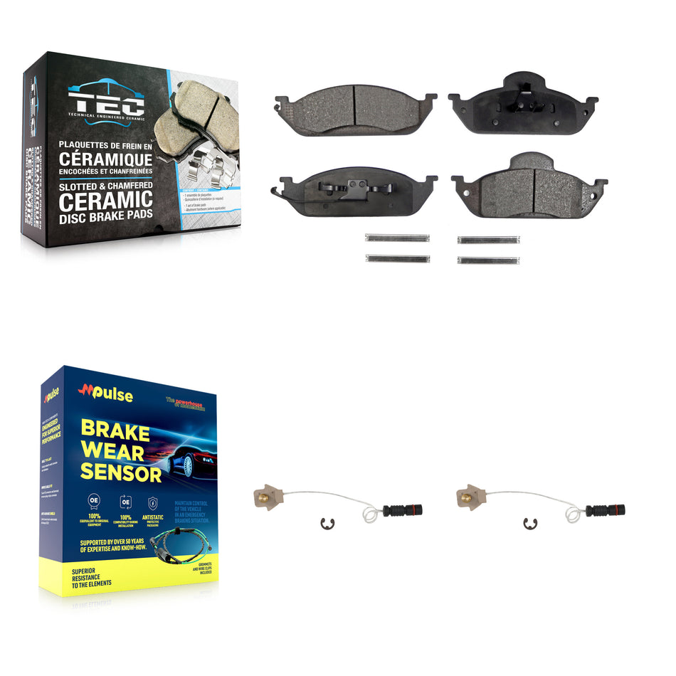 Front Ceramic Disc Brake Pads And Wear Sensors Kit For Mercedes-Benz ML320 ML350 ML430 KTW-100860