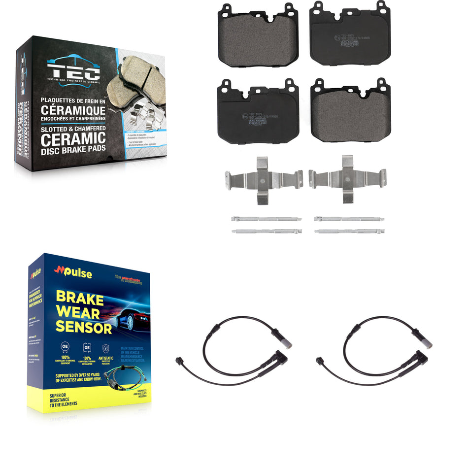 Front Ceramic Disc Brake Pads And Wear Sensors Kit For Mini Cooper KTW-100874