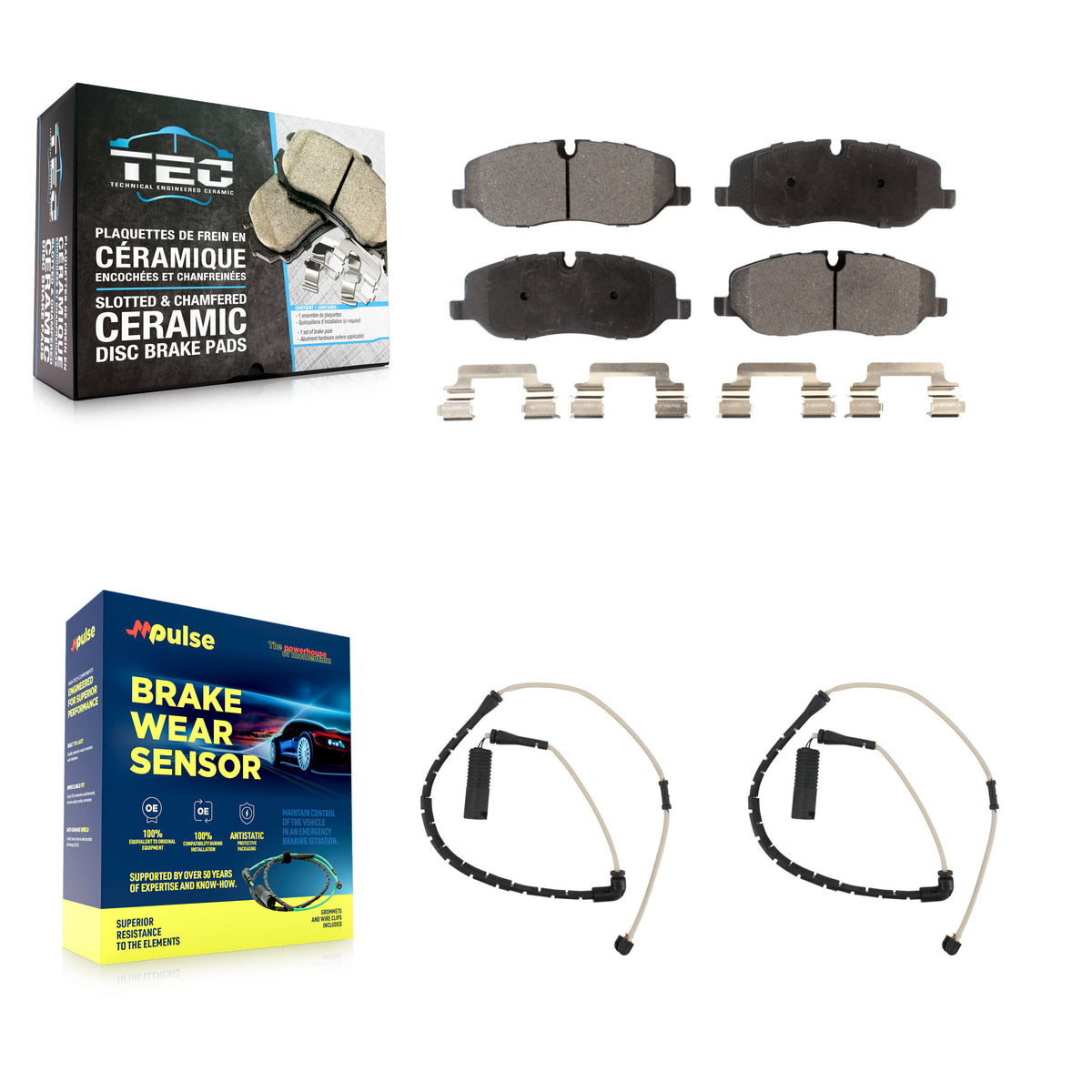 Front Ceramic Disc Brake Pads And Wear Sensors Kit For Land Rover Range KTW-100878