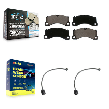 Front Ceramic Brake Pad & Wear Sensor Kit For Porsche Cayenne Volkswagen Touareg Panamera KTW-100898