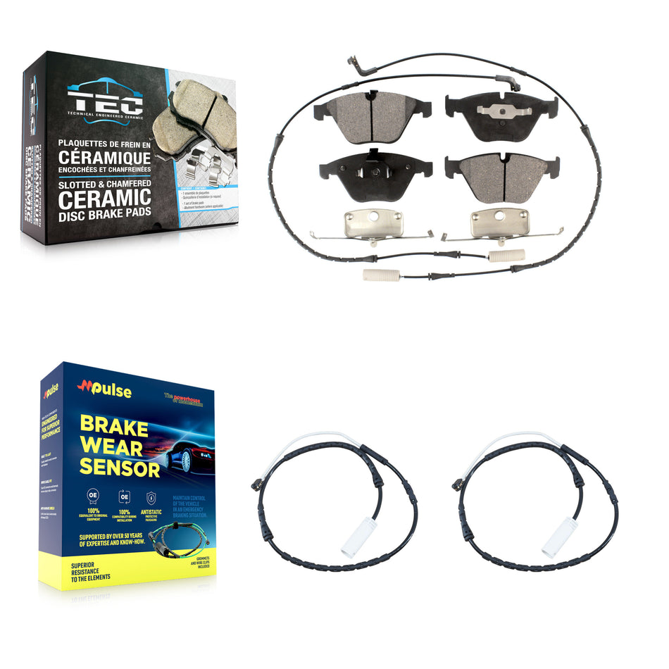 Front Ceramic Disc Brake Pads And Extra Wear Sensors Kit For BMW 335i xDrive X1 328i KTW-100905